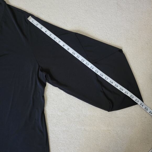 Lane Bryant Sz 18/20 long Cardigan Jacket Jersey Open Unique Long Sleeve Black - Picture 9 of 14